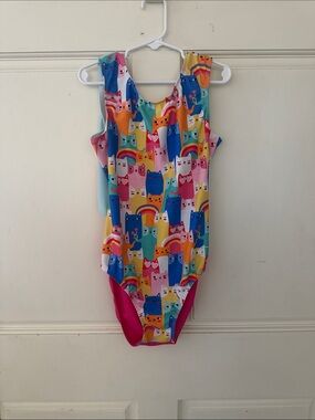 Destira Kids Rainbow Cat Print Gymnastics leotard - Multicolor